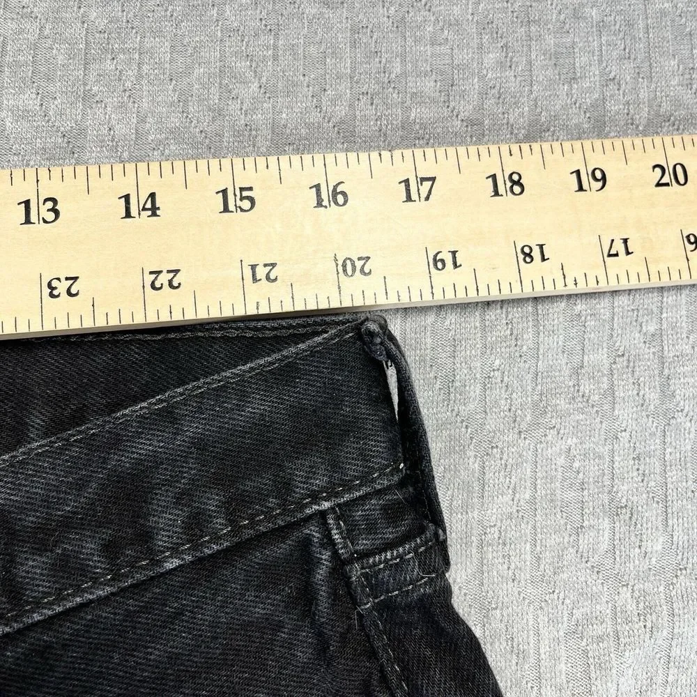 Levi's 501 Black Men's pants (34x32) straight Leg Button‎ Fly Denim Jeans dark